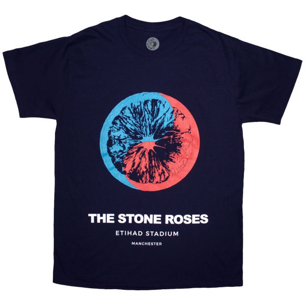 The Stone Roses - Etihad Uni Navy T-Shirt i gruppen MERCHANDISE / T-shirt / Nyheter / Pop-Rock hos Bengans Skivbutik AB (5693029r)