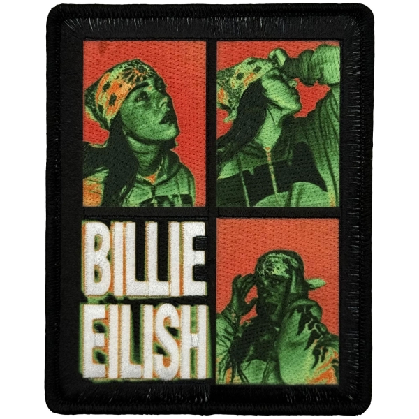 Billie Eilish - 3 Photo Logo Woven Patch i gruppen MERCH / Tilbehør / Tøymerker hos Bengans Skivbutik AB (5694776)