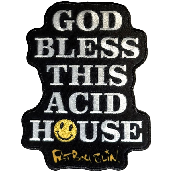 Fatboy Slim - God Bless Woven Patch i gruppen MERCH / Tilbehør / Tøymerker hos Bengans Skivbutik AB (5694815)