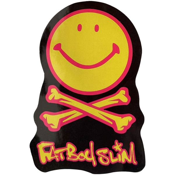 Fatboy Slim - Happy Face Logo Sticker i gruppen MERCHANDISE / Merch / Nyheter / Dance-Techno hos Bengans Skivbutik AB (5694818)
