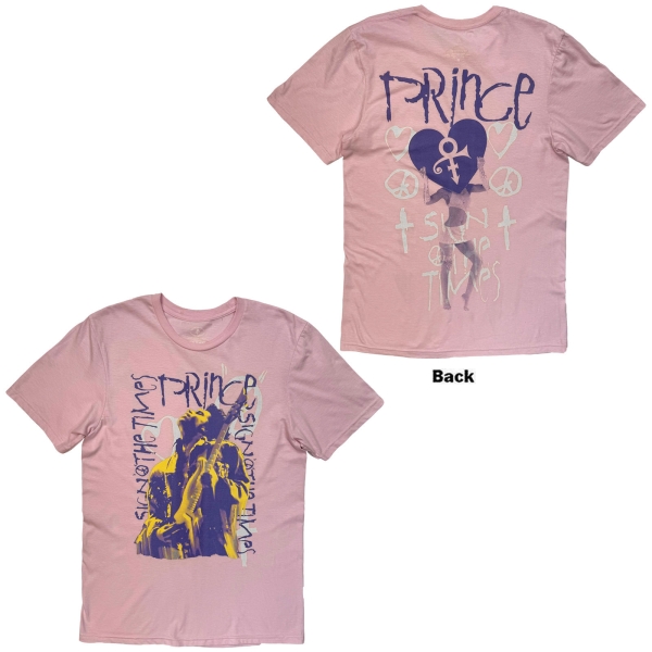 Prince - Sign Of The Times Guitar Uni Pink T-Shirt i gruppen MERCHANDISE / T-shirt / Nyheter / RnB-Soul hos Bengans Skivbutik AB (5695041r)