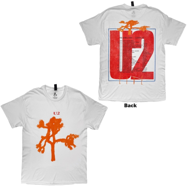 U2 - Joshua Tree European Tour 87 Uni Wht T-Shirt i gruppen MERCHANDISE / T-shirt / Nyheter / Pop-Rock hos Bengans Skivbutik AB (5695051r)