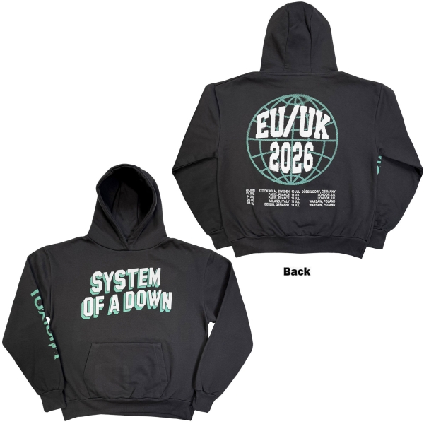 System Of A Down - Hollywood Logo Tour 26 Uni Char Hoodie i gruppen MERCHANDISE / Hoodies / Nyheter / Metal hos Bengans Skivbutik AB (5695340r)