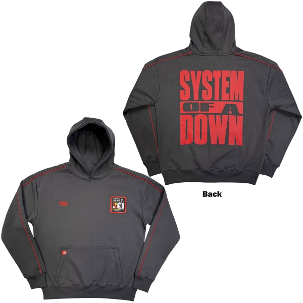 System Of A Down - Berlin Event Tour 26 Uni Grey Hoodie i gruppen MERCHANDISE / Hoodies / Nyheter / Metal hos Bengans Skivbutik AB (5695347r)