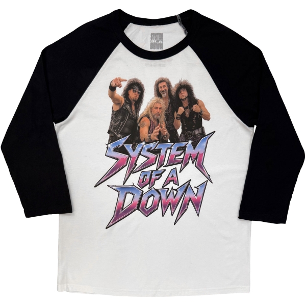 System Of A Down - Hair Metal Tour 26 Uni Wht/Bl Raglan i gruppen MERCHANDISE / T-shirt / Nyheter / Metal hos Bengans Skivbutik AB (5695348r)