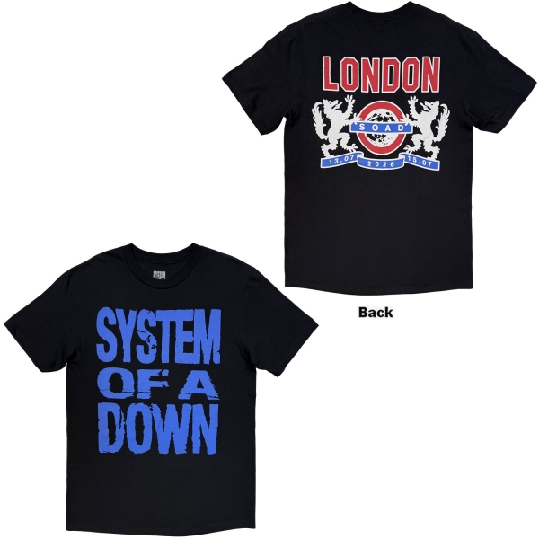 System Of A Down - London Event Tour 26 Uni Bl T-Shirt i gruppen MERCHANDISE / T-shirt / Nyheter / Metal hos Bengans Skivbutik AB (5695356r)