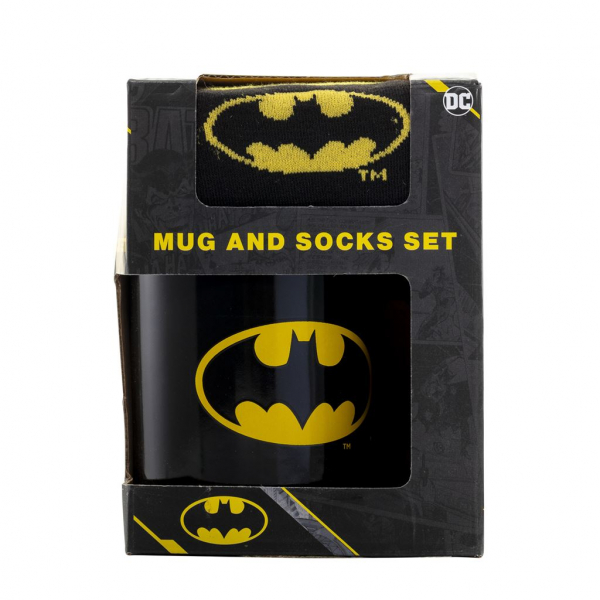 Batman - Symbol Mug & Sock Set i gruppen MERCH / Hjem & interiør / Krus hos Bengans Skivbutik AB (5696532)