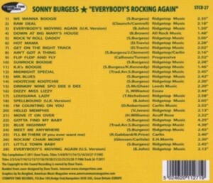 Burgess Sonny - Everybody's Rockin' Again i gruppen CD / Pop-Rock hos Bengans Skivbutik AB (673907)