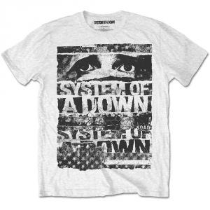 System Of A Down Torn Mens White T Shirt i gruppen Minishops / System Of A Down hos Bengans Skivbutik AB (V-2628860)