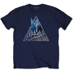 Def Leppard - Triangle Logo Uni Navy     (L)
