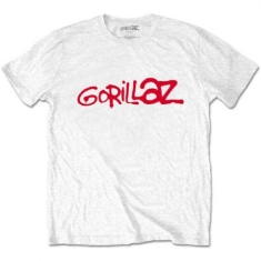 Gorillaz/ Gorillaz Unisex T-Shirt: Logo (White) (L)