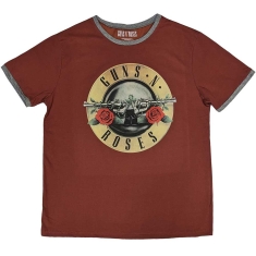 Guns N Roses - Classic Logo Ringer Uni Red     (L)