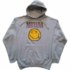 Nirvana - Xerox Happy Face Pink Grey Hoodie