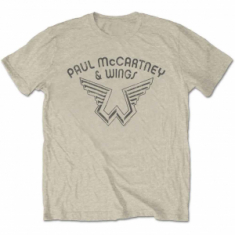 Paul Mccartney Wings - Wings Logo Natrl T-Shirt  (S)