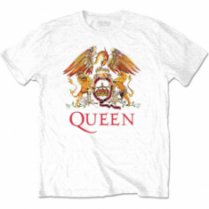 Queen - Classic Crest Uni Wht T-Shirt