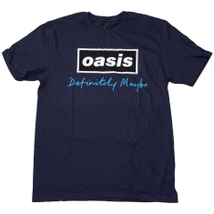 Oasis - Definitely Maybe Text Logo Navy T-Shirt