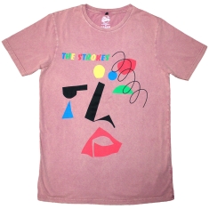 Strokes - Abstract Face Stone Wash Uni Kashmir Red T-Shirt