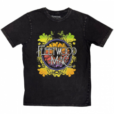 Fleetwood Mac - Circle Floral Logo Stone Wash Uni Bl T-Shirt