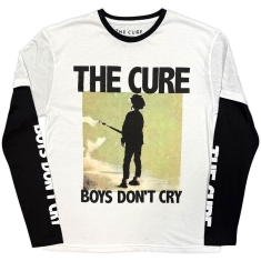 The Cure - Boys Dont Cry Box Uni Wht/Bl Layered Longsleeve  (L)