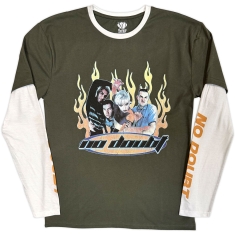 No Doubt - Flames Uni Green/Wht Layered Longsleeve