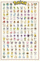 Game Poster - Pokemon - Kanto 151 91,5 x 61 cm