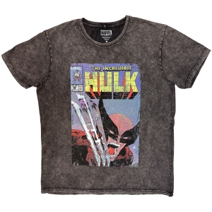 Marvel Comics - Incredible Hulk Wolverine Stone Wash Uni Char T-Shirt