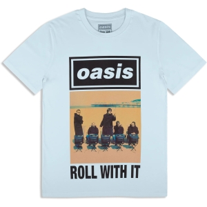 Oasis - Roll With It Single Cover Lht Blue T-Shirt