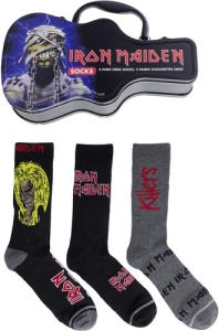 Iron Maiden - Crew Socks (3 Pack Collector Guitar Shape Tin)