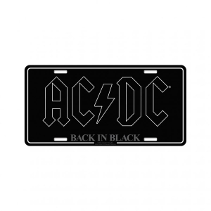 Ac/Dc - Number Plate Back In Black (30,5 X