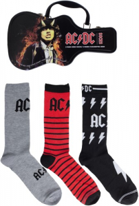 Ac/Dc - Crew Socks (3 Pack Collector Guitar Shape Tin)