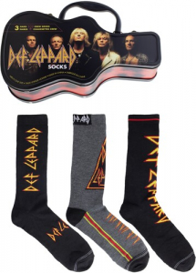 Def Leppard - Crew Socks (3 Pack Collector Guitar Shape Tin)