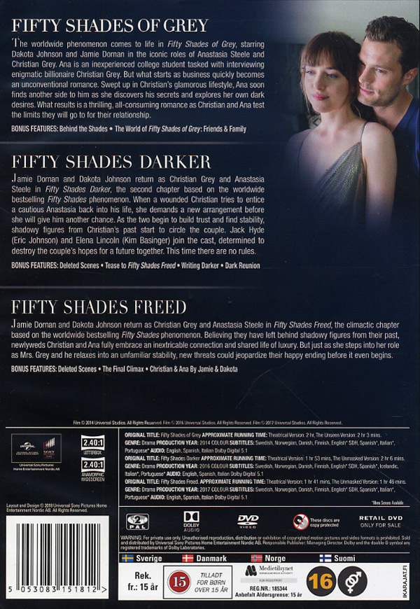 Movie - Fifty Shades 1-3 Box Dvd S-T