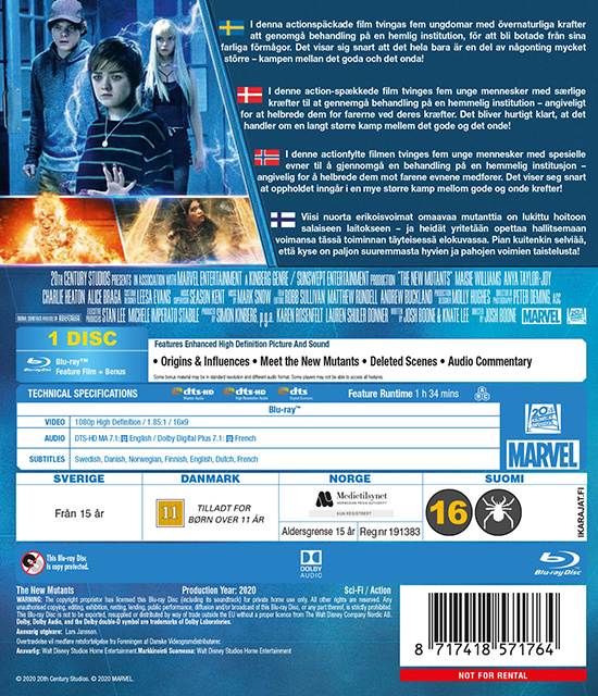Movie - The New Mutants Bd/Scandi