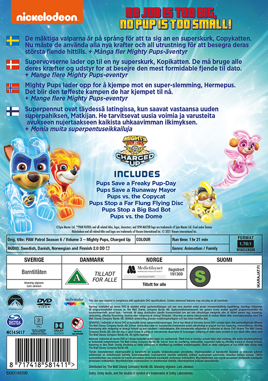 Movie - Paw Patrol S6 Vol3/Scandi