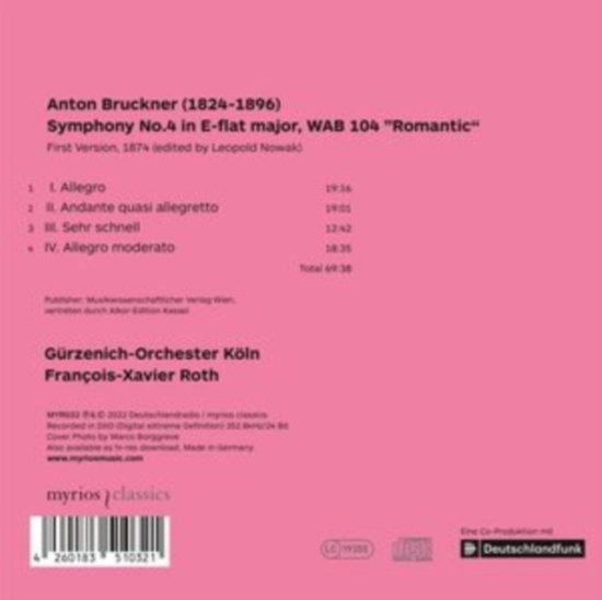 Gurzenich-Orchester Köln/Roth François-X - Bruckner Symphony No. 4 (First Version)