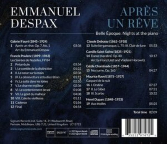 Emmanuel Despax - Apres Un Reve - Belle Epoque – Nigh