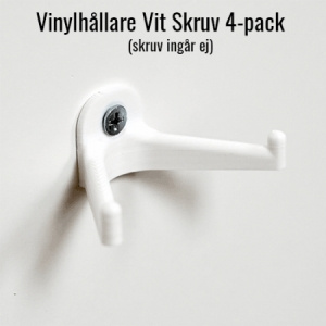 VinylTilbehør - Vinylholder Vit For skrue 4-pack