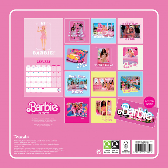 Barbie - Barbie The Movie Official Calender 2024