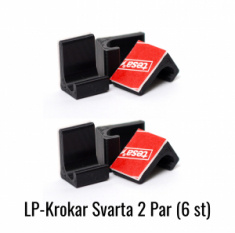 Vinylholder - LP-Kroker Svarta 2 Par (6 st)