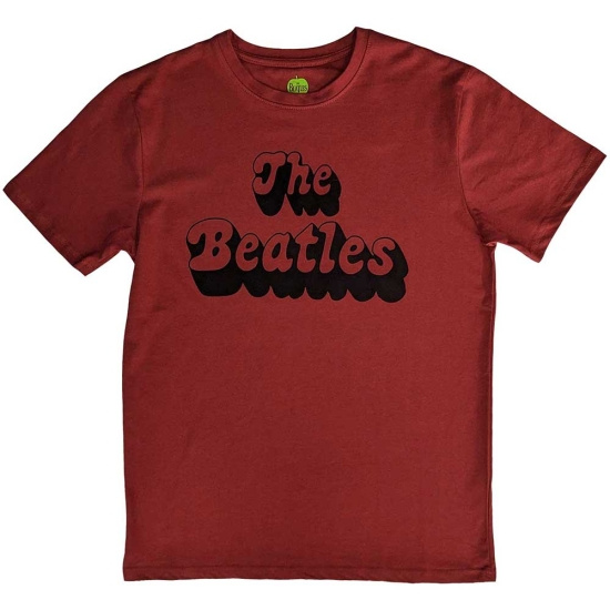 The Beatles - Text Logo Shadow Uni Red   