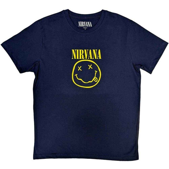 Nirvana - Yellow Happy Face Uni Navy 