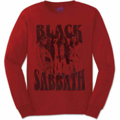 Black Sabbath - Band And Logo Uni Red Long Sleeve