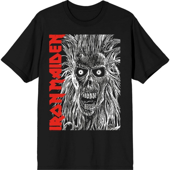 Iron Maiden - Eponymous Face Red Logo Uni Bl T-Shirt