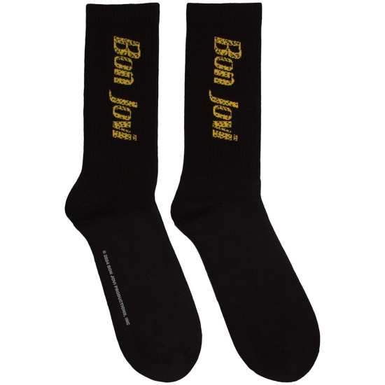 Bon Jovi - Yellow Logo Uni Bl Socks (Eu 40-45)