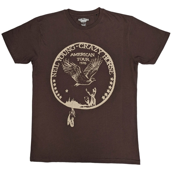 Neil Young - Tour 76 Seal Uni Brown T-Shirt
