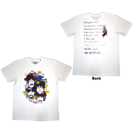 Beatles - Yellow Submarine Heads Collage/Atn Uni Wht T-Shirt