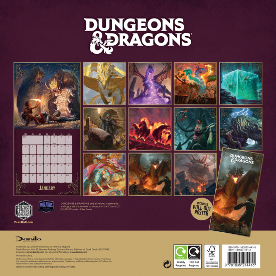 Dungeons & Dragons  - 2026 Square Calendar