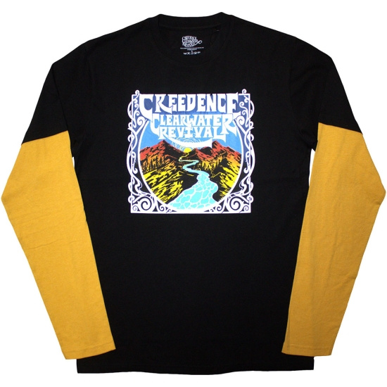 Creedence Clearwater Revival - River Uni Bl/Yell Layered Longsleeve