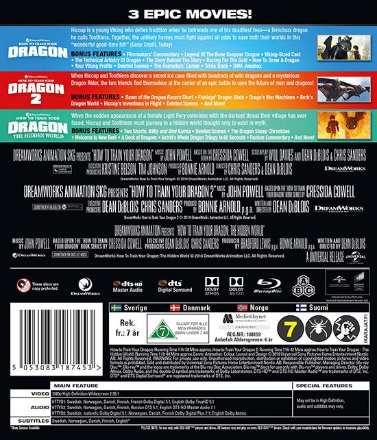 Movie - How To Train Your Dragon 1-3 Box Bd S-T