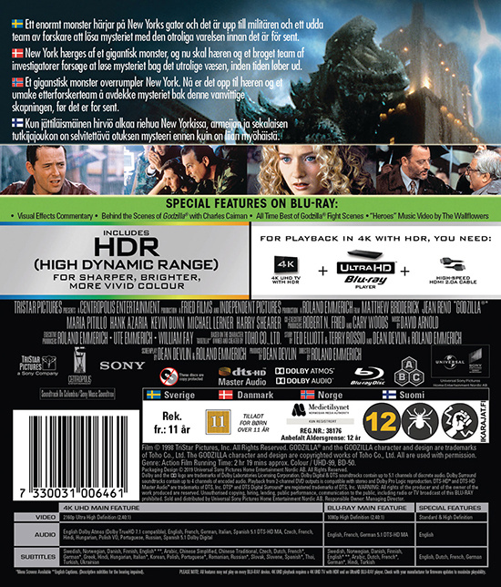 Movie - Godzilla (1998) (Uhd+Bd) Uhd S-T